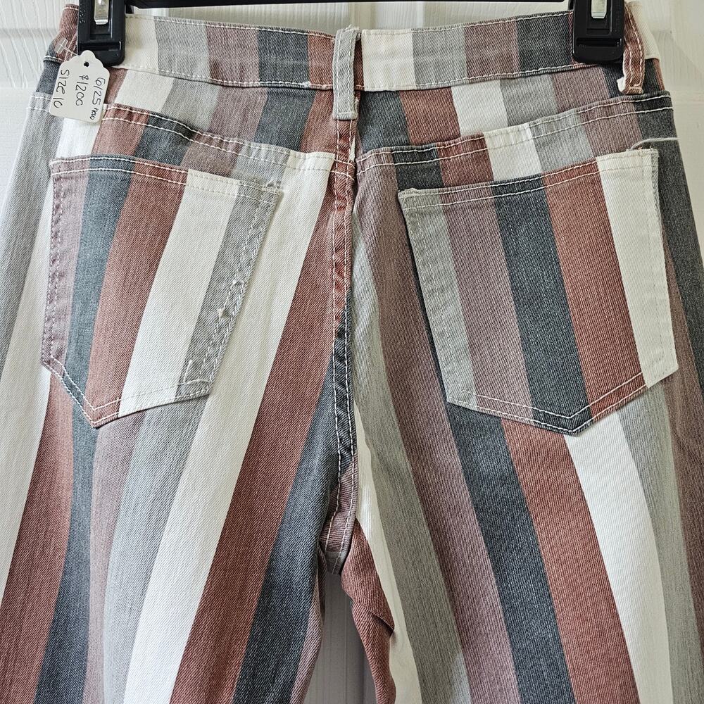 Wisteria Lane 26 Bell Bottom Jeans Vintage Style Striped Boho Y2K Hippie 70's - Picture 11 of 13